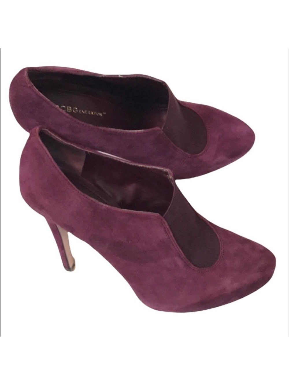 BCBGeneration Priyah Plum Platform Booties Pumps Size 9